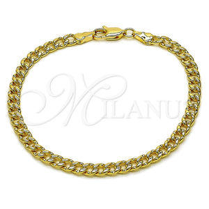 Oro Laminado Basic Bracelet, Gold Filled Style Miami Cuban Design, Polished, Golden Finish, 04.319.0019.07 (120 Gauge, Thickness, 8 Inches Length)