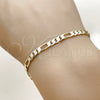 Oro Laminado Basic Bracelet, Gold Filled Style Figaro Design, Polished, Two Tone, 5.222.014.1.09 (140 Gauge, 05 MM Thickness, 9 Inches Length)