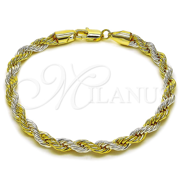 Oro Laminado Basic Bracelet, Gold Filled Style Rope Design, Polished, Two Tone, 5.222.033.2.09 (Thickness, 9 Inches Length)
