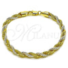 Oro Laminado Basic Bracelet, Gold Filled Style Rope Design, Polished, Two Tone, 5.222.033.2.09 (Thickness, 9 Inches Length)