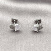 Rhodium Gold Filled Stud Earring, Heart and Teardrop Design, with Rose Water Opal Cubic Zirconia and White Micro Pave, Polished, Rhodium Finish, 02.260.0036.2