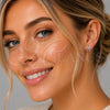 Rhodium Gold Filled Stud Earring, Flower Design, with Pink and White Cubic Zirconia, Polished, Rhodium Finish, 02.260.0038