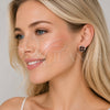 Rhodium Gold Filled Stud Earring, Four-leaf Clover Design, with Black Cubic Zirconia, Polished, Rhodium Finish, 02.260.0039