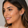 Rhodium Gold Filled Stud Earring, Four-leaf Clover Design, with Rose Water Opal and White Cubic Zirconia, Polished, Rhodium Finish, 02.260.0039.2