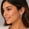 Rhodium Gold Filled Stud Earring, Heart Design, with White Cubic Zirconia, Polished, Rhodium Finish, 02.260.0043