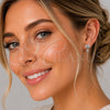 Rhodium Gold Filled Stud Earring, Bow and Baguette Design, with White Cubic Zirconia, Polished, Rhodium Finish, 02.260.0044