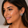 Rhodium Gold Filled Stud Earring, Flower Design, with White Cubic Zirconia, Polished, Rhodium Finish, 02.260.0045