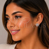 Rhodium Gold Filled Stud Earring, with White Micro Pave, Polished, Rhodium Finish, 02.260.0046