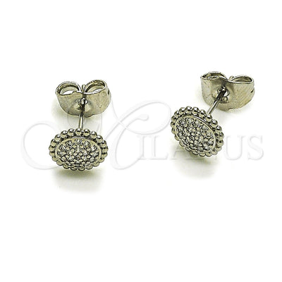 White Gold Filled Rhodium Gold Filled Stud Earring, with White Micro Pave, Polished, Rhodium Finish, 02.260.0046 for wholesale, main product view