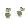 Rhodium Gold Filled Stud Earring, with White Micro Pave, Polished, Rhodium Finish, 02.260.0046