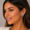 Rhodium Gold Filled Stud Earring, with White Micro Pave, Polished, Rhodium Finish, 02.260.0047