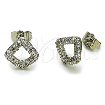 White Gold Filled Rhodium Gold Filled Stud Earring, with White Micro Pave, Polished, Rhodium Finish, 02.260.0047 for wholesale, main product view