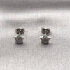 Rhodium Gold Filled Stud Earring, Star Design, with White Micro Pave, Polished, Rhodium Finish, 02.260.0051