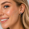 Rhodium Gold Filled Stud Earring, Cluster Design, with Black and White Cubic Zirconia, Polished, Rhodium Finish, 02.260.0053.1