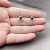 Rhodium Gold Filled Stud Earring, Cluster Design, with Black and White Cubic Zirconia, Polished, Rhodium Finish, 02.260.0053.1