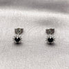 Rhodium Gold Filled Stud Earring, Cluster Design, with Black and White Cubic Zirconia, Polished, Rhodium Finish, 02.260.0053.1
