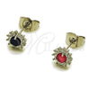 Rhodium Gold Filled Stud Earring, Cluster Design, with Black and White Cubic Zirconia, Polished, Rhodium Finish, 02.260.0053.1