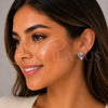 Rhodium Gold Filled Huggie Hoop, Flower Design, with Multicolor Cubic Zirconia, Polished, Rhodium Finish, 02.260.0054.12