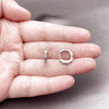 Rhodium Gold Filled Huggie Hoop, Baguette Design, with White Cubic Zirconia, Polished, Rhodium Finish, 02.260.0057.14