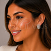 Rhodium Gold Filled Huggie Hoop, with White Micro Pave, Polished, Rhodium Finish, 02.260.0058.15