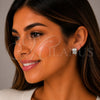 Rhodium Gold Filled Huggie Hoop, Heart Design, with White Cubic Zirconia, Polished, Rhodium Finish, 02.260.0060.12