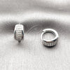 Rhodium Gold Filled Huggie Hoop, with White Micro Pave, Polished, Rhodium Finish, 02.260.0061.14