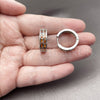 Rhodium Gold Filled Huggie Hoop, Baguette Design, with Garnet Cubic Zirconia, Polished, Rhodium Finish, 02.267.0094.7.20