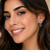 Rhodium Gold Filled Huggie Hoop, Baguette Design, with Multicolor Cubic Zirconia, Polished, Rhodium Finish, 02.267.0094.11.20