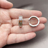 Rhodium Gold Filled Huggie Hoop, Baguette Design, with Multicolor Cubic Zirconia, Polished, Rhodium Finish, 02.267.0094.11.20