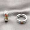 Rhodium Gold Filled Huggie Hoop, Baguette Design, with Multicolor Cubic Zirconia, Polished, Rhodium Finish, 02.267.0094.11.20
