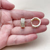 Oro Laminado Huggie Hoop, Gold Filled Style with White Cubic Zirconia, Polished, Golden Finish, 02.267.0095.18