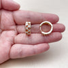 Oro Laminado Huggie Hoop, Gold Filled Style with Garnet and White Cubic Zirconia, Polished, Golden Finish, 02.267.0095.1.18