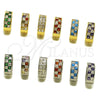 Oro Laminado Huggie Hoop, Gold Filled Style with Amethyst and White Cubic Zirconia, Polished, Golden Finish, 02.267.0095.4.18