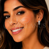 Rhodium Gold Filled Huggie Hoop, with White Cubic Zirconia, Polished, Rhodium Finish, 02.267.0095.6.18