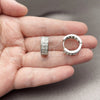 Rhodium Gold Filled Huggie Hoop, with White Cubic Zirconia, Polished, Rhodium Finish, 02.267.0095.6.18