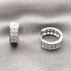 Rhodium Gold Filled Huggie Hoop, with White Cubic Zirconia, Polished, Rhodium Finish, 02.267.0095.6.18