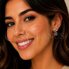Rhodium Gold Filled Huggie Hoop, with Garnet and White Cubic Zirconia, Polished, Rhodium Finish, 02.267.0095.7.18