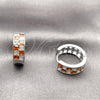 Rhodium Gold Filled Huggie Hoop, with Garnet and White Cubic Zirconia, Polished, Rhodium Finish, 02.267.0095.7.18