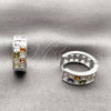 Rhodium Gold Filled Huggie Hoop, with Multicolor Cubic Zirconia, Polished, Rhodium Finish, 02.267.0095.11.18