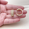 Oro Laminado Huggie Hoop, Gold Filled Style Cluster Design, with White Cubic Zirconia, Polished, Golden Finish, 02.267.0096.25