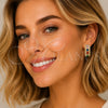 Oro Laminado Huggie Hoop, Gold Filled Style Cluster Design, with Multicolor and White Cubic Zirconia, Polished, Golden Finish, 02.267.0096.5.25