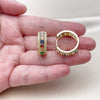 Oro Laminado Huggie Hoop, Gold Filled Style Cluster Design, with Multicolor and White Cubic Zirconia, Polished, Golden Finish, 02.267.0096.5.25