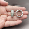 Rhodium Gold Filled Huggie Hoop, Cluster Design, with White Cubic Zirconia, Polished, Rhodium Finish, 02.267.0096.6.25