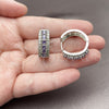 Rhodium Gold Filled Huggie Hoop, Cluster Design, with Amethyst and White Cubic Zirconia, Polished, Rhodium Finish, 02.267.0096.10.25
