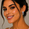 Rhodium Gold Filled Huggie Hoop, Cluster Design, with Multicolor and White Cubic Zirconia, Polished, Rhodium Finish, 02.267.0096.11.25