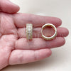 Oro Laminado Huggie Hoop, Gold Filled Style Cluster Design, with White Cubic Zirconia, Polished, Golden Finish, 02.267.0097.20