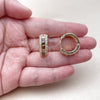 Oro Laminado Huggie Hoop, Gold Filled Style Cluster Design, with Multicolor Cubic Zirconia, Polished, Golden Finish, 02.267.0097.5.20