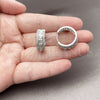 Rhodium Gold Filled Huggie Hoop, Cluster Design, with White Cubic Zirconia, Polished, Rhodium Finish, 02.267.0097.6.20