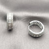Rhodium Gold Filled Huggie Hoop, Cluster Design, with White Cubic Zirconia, Polished, Rhodium Finish, 02.267.0097.6.20