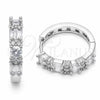Rhodium Gold Filled Huggie Hoop, Baguette Design, with White Cubic Zirconia, Polished, Rhodium Finish, 02.267.0098.5.22